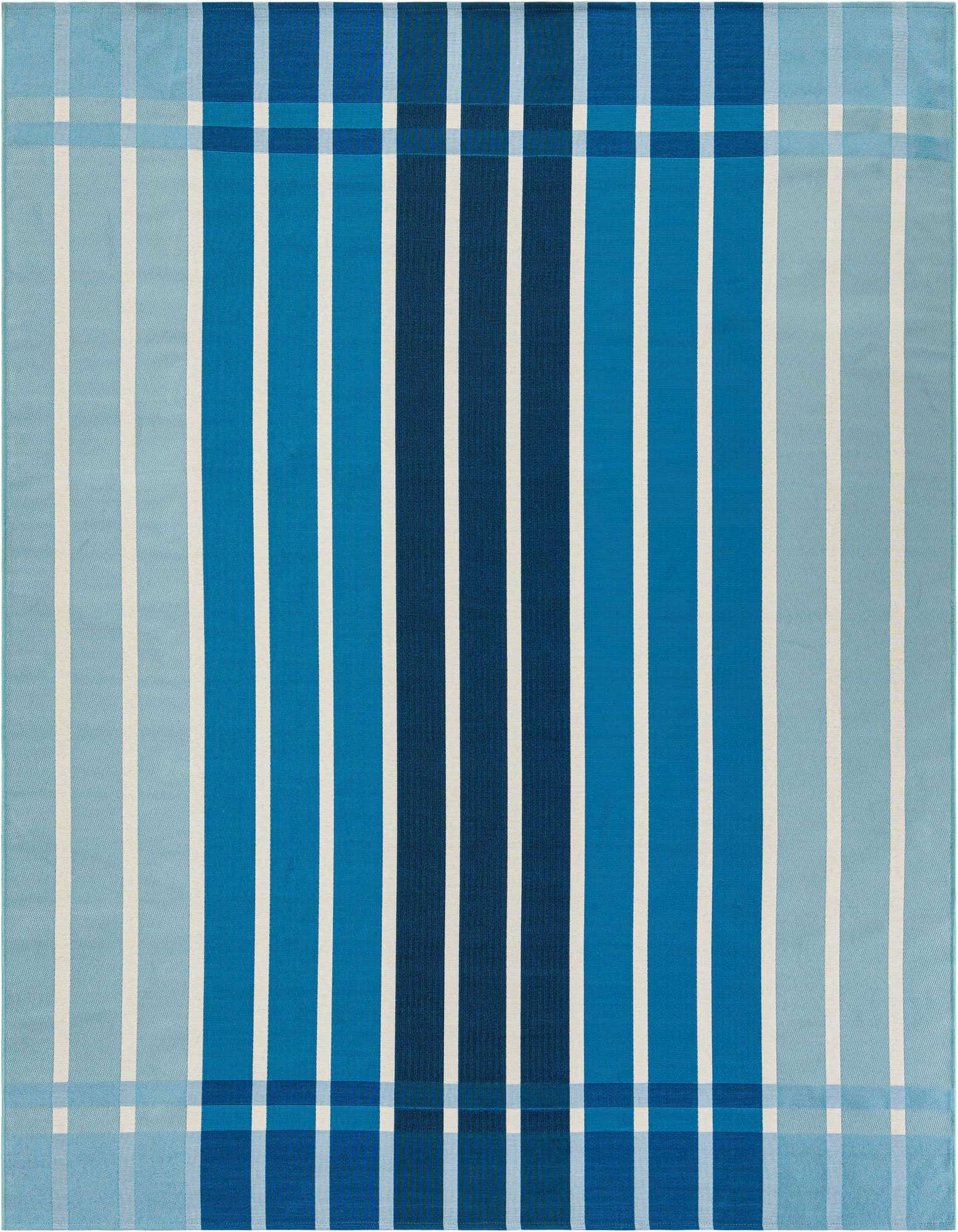 7' 10 x 10' Easy-Clean Striped Indoor / Outdoor Rug