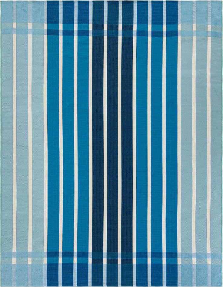Detail image of 7' 10 x 10' Easy-Clean Striped Indoor / Outdoor Rug