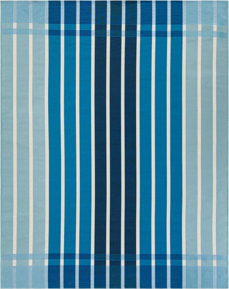 Detail image of 7' 10 x 10' Easy-Clean Striped Indoor / Outdoor Rug