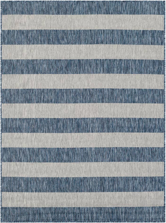 Detail image of 5' 3 x 7' Easy-Clean Striped Indoor / Outdoor Rug