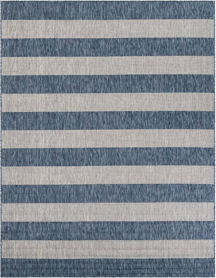 Detail image of 7' 10 x 10' Easy-Clean Striped Indoor / Outdoor Rug