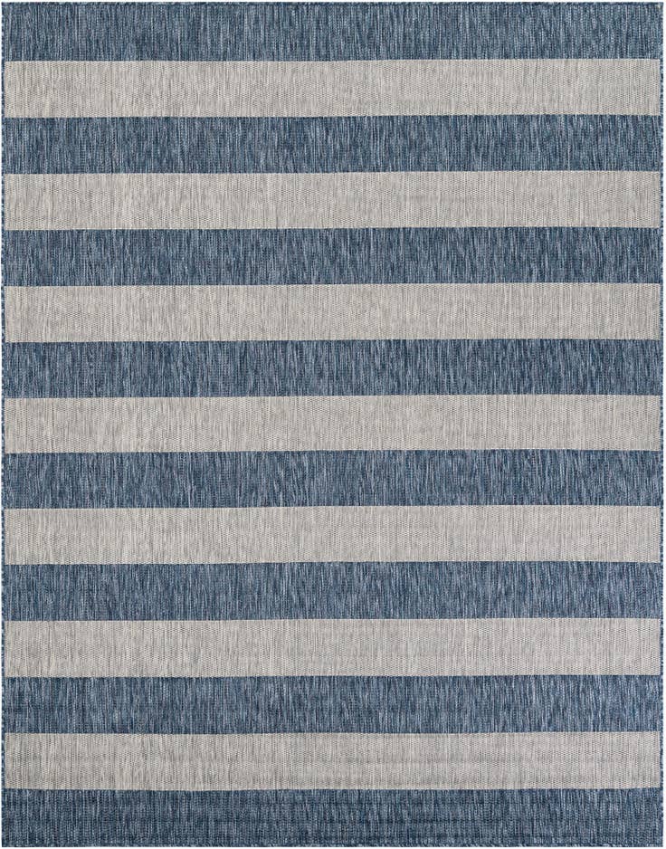 Detail image of 7' 10 x 10' Easy-Clean Striped Indoor / Outdoor Rug