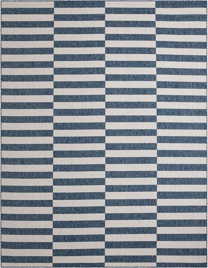 10' x 13' Easy-Clean Striped Indoor / Outdoor Rug