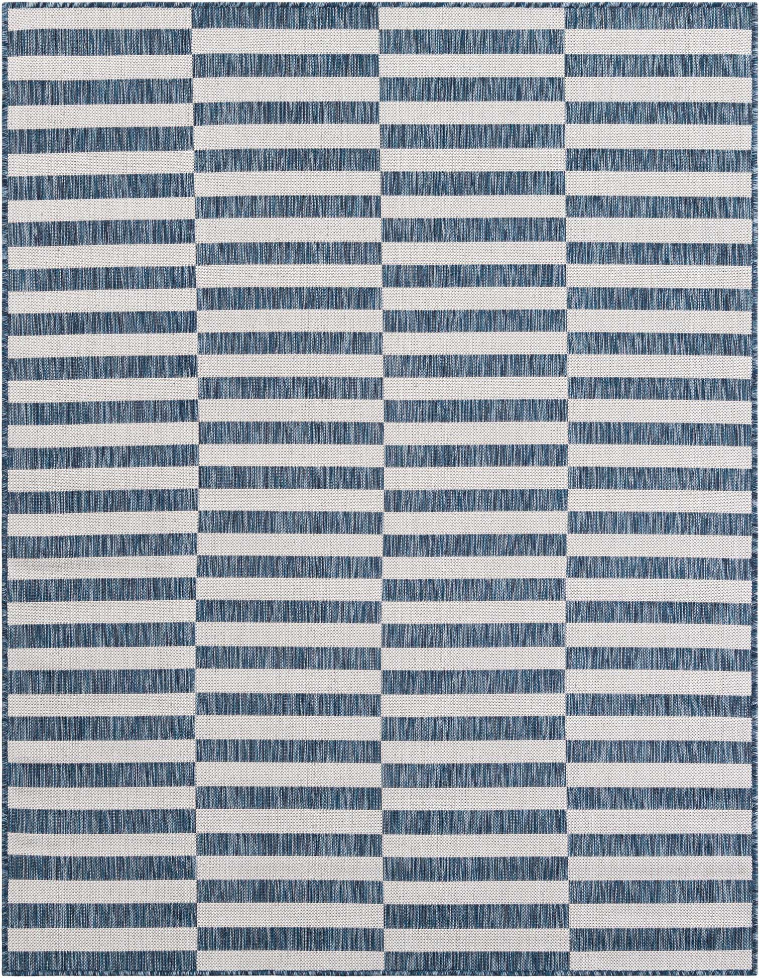 5' 3 x 7' Easy-Clean Striped Indoor / Outdoor Rug