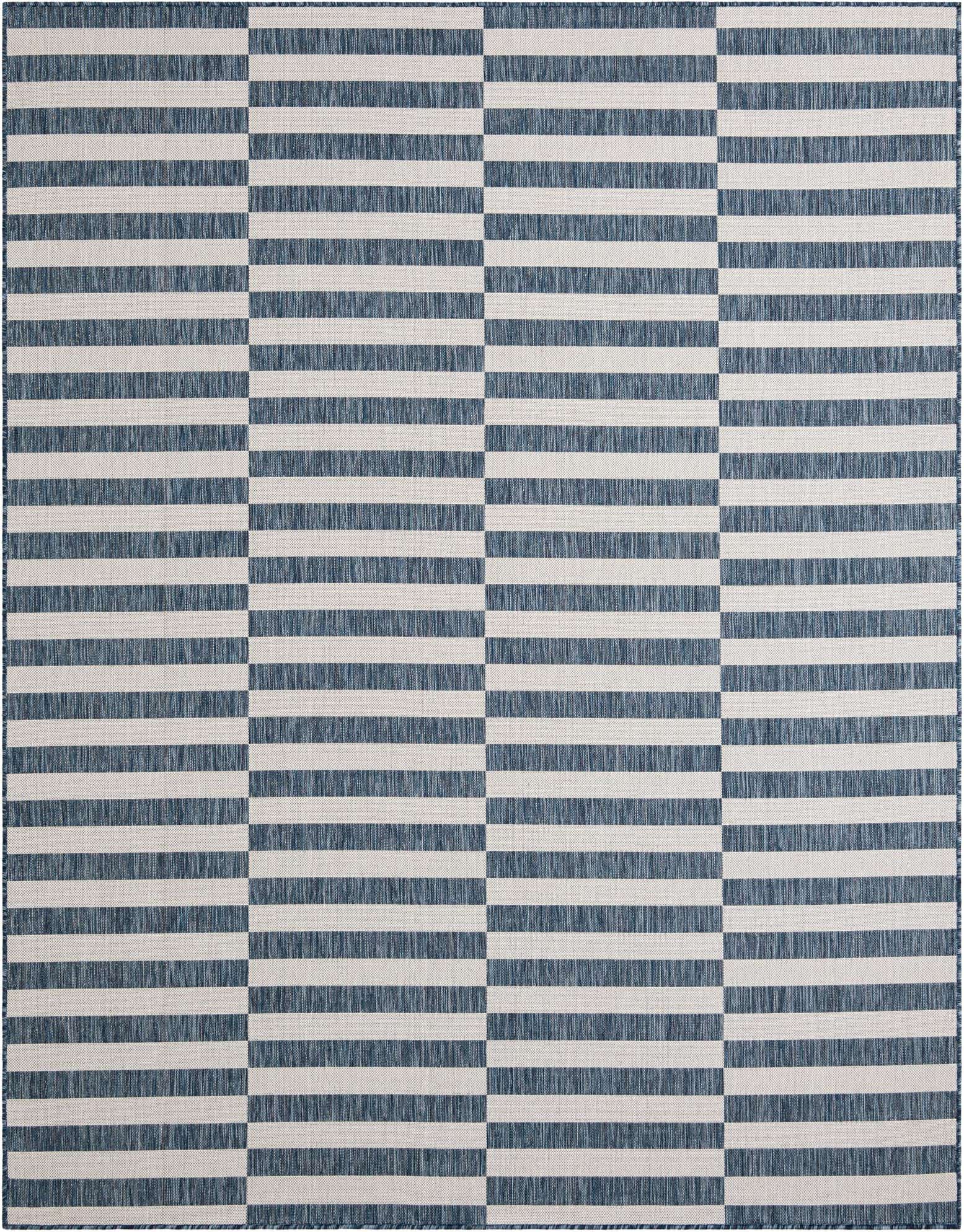 7' 10 x 10' Easy-Clean Striped Indoor / Outdoor Rug