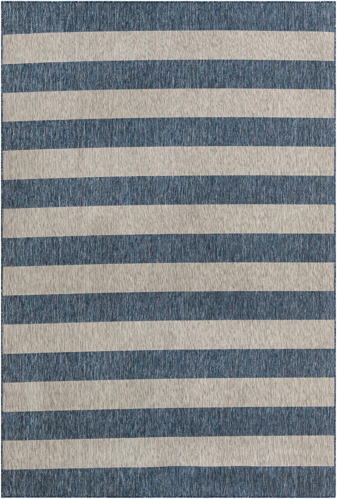 7' 10 x 11'  Washable Striped Indoor / Outdoor Rug