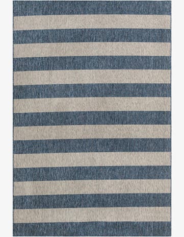 7' 10 x 11' Easy-Clean Striped Indoor / Outdoor Rug