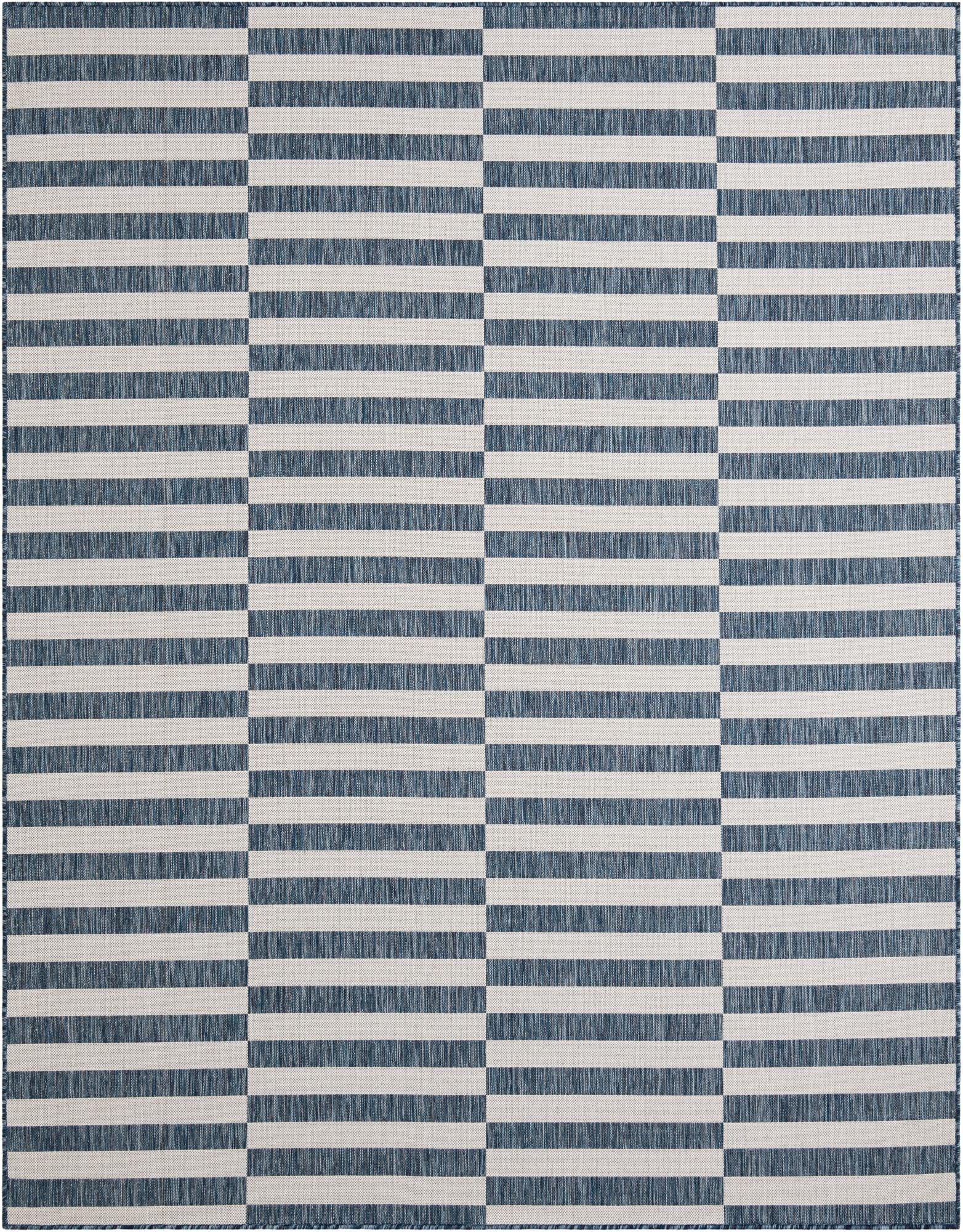 7' 10 x 10'  Washable Striped Indoor / Outdoor Rug