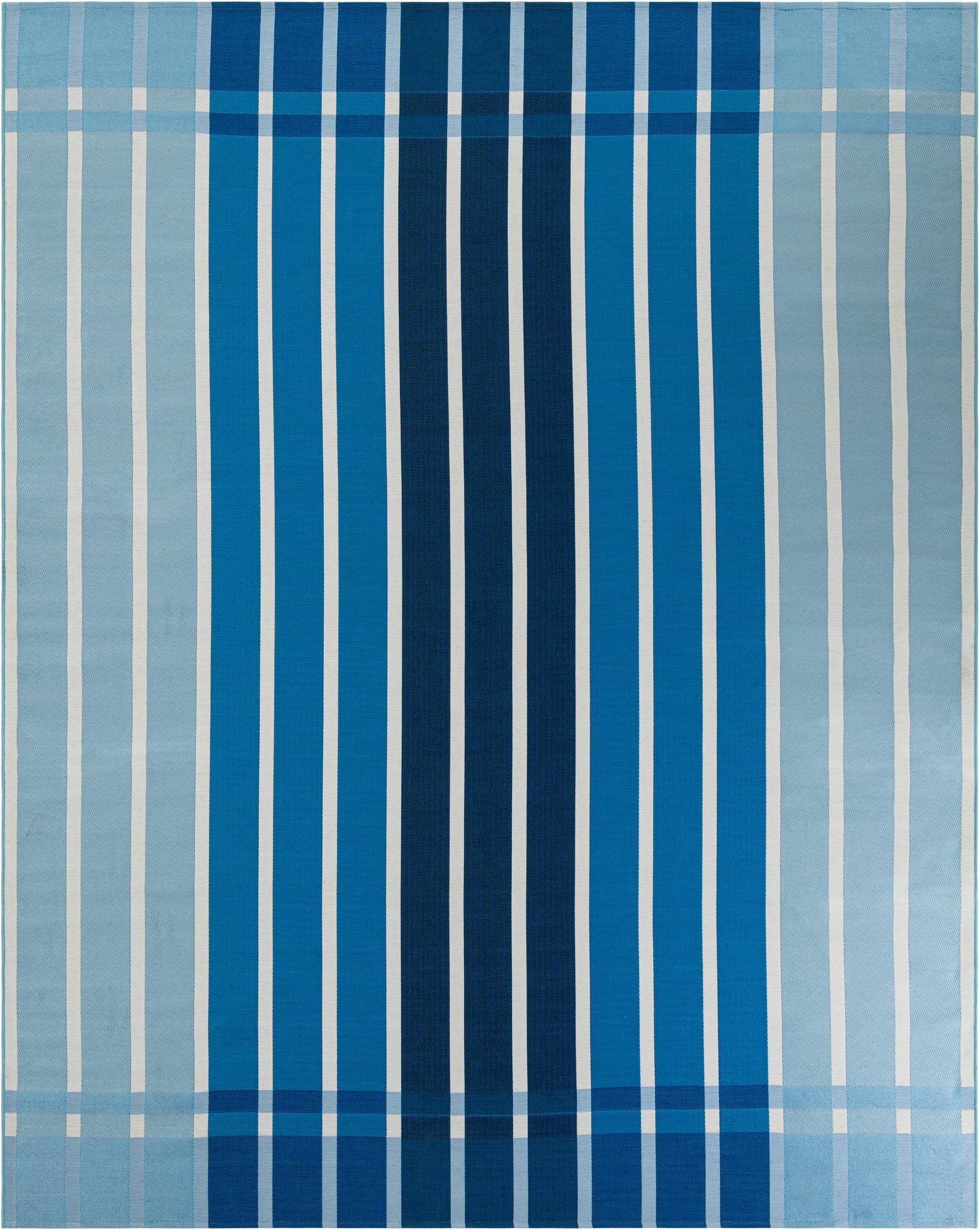 9' x 12'  Washable Striped Indoor / Outdoor Rug