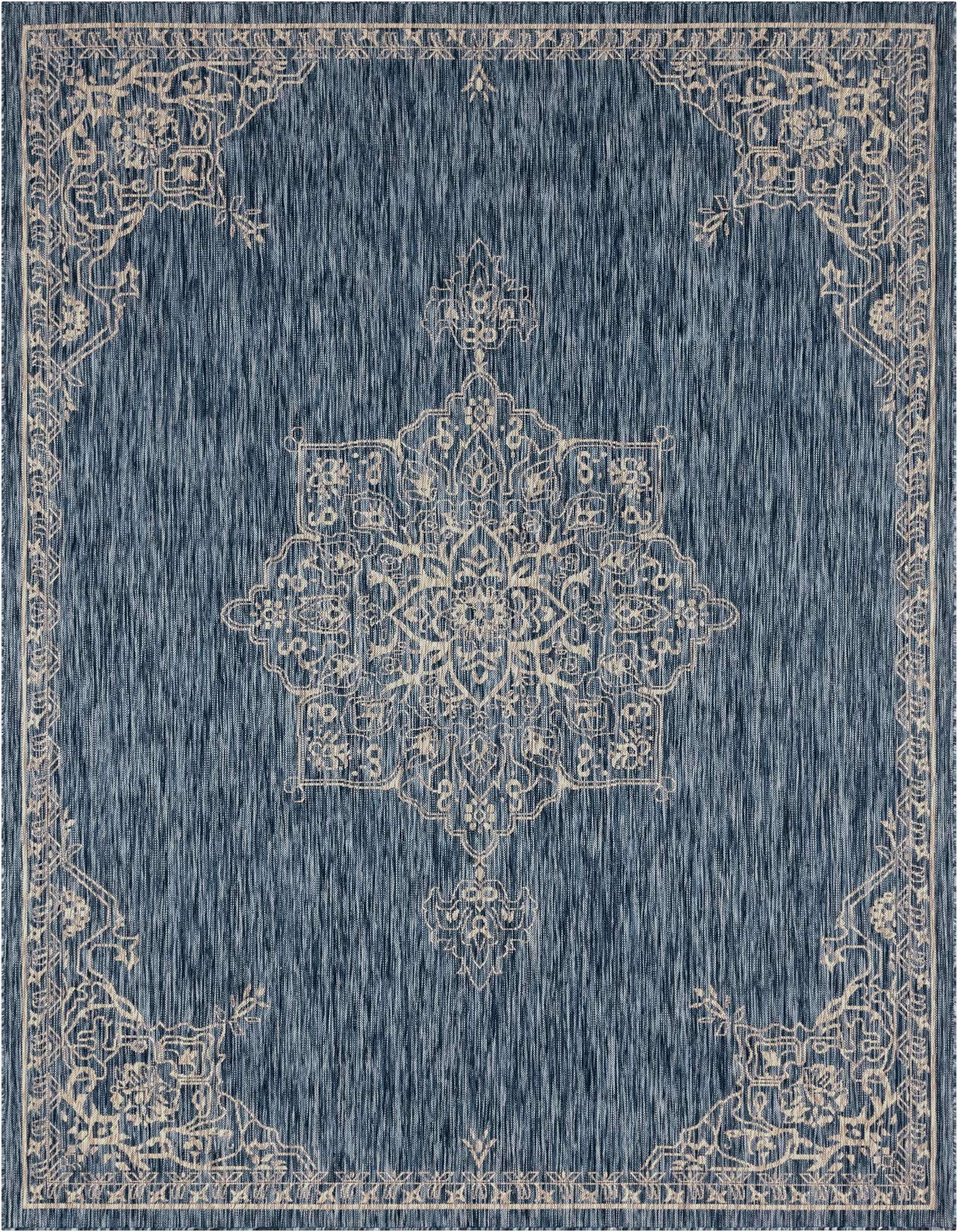 9' x 12' Easy-Clean Traditional Indoor / Outdoor Rug