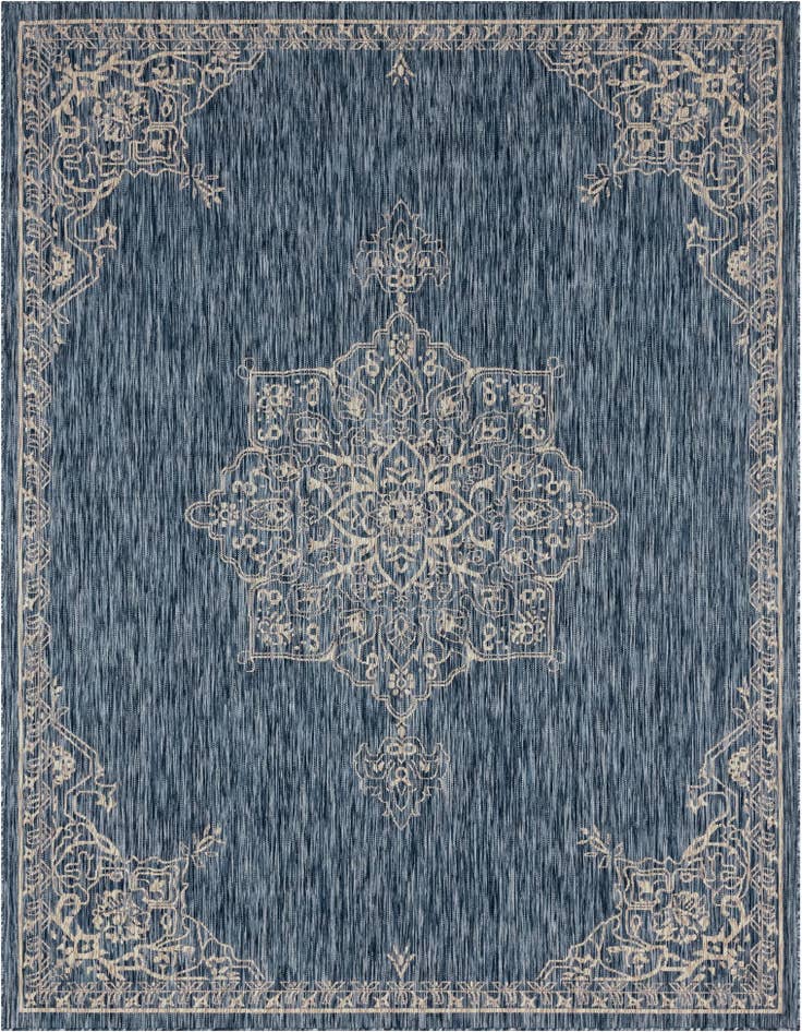 Detail image of 9' x 12' Easy-Clean Traditional Indoor / Outdoor Rug