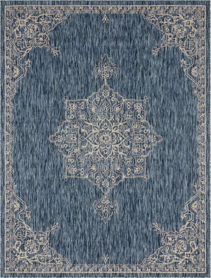9' x 12' Easy-Clean Traditional Indoor / Outdoor Rug