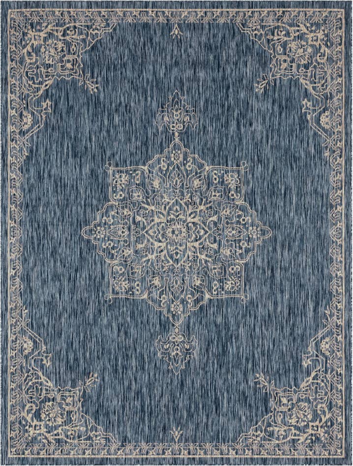 Detail image of 9' x 12' Easy-Clean Traditional Indoor / Outdoor Rug