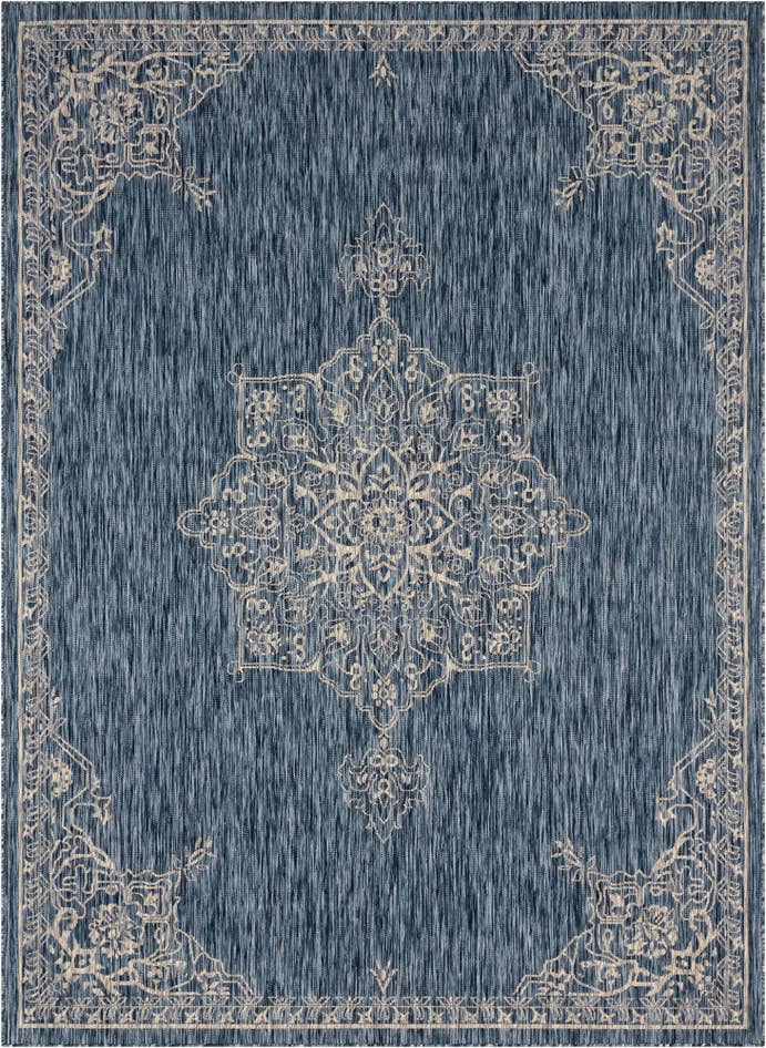 Detail image of 7' 10 x 11' Easy-Clean Traditional Indoor / Outdoor Rug