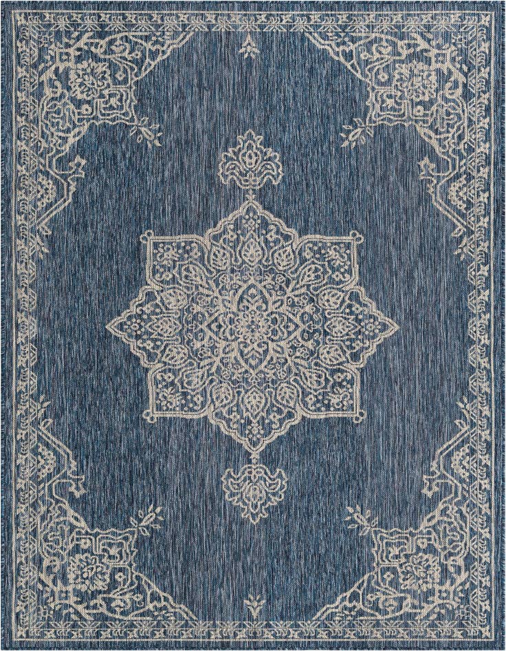 Detail image of 5' 3 x 8' Easy-Clean Traditional Indoor / Outdoor Rug