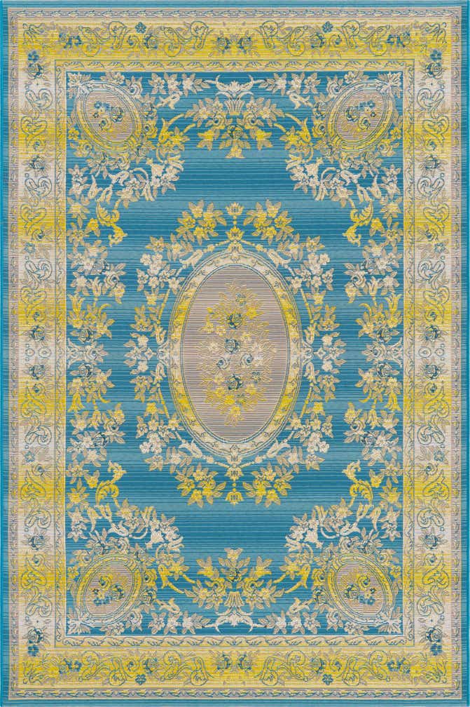 5' 3 x 8' Easy-Clean Traditional Indoor / Outdoor Rug