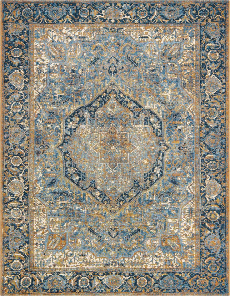 Detail image of 5' 3 x 8' Easy-Clean Traditional Indoor / Outdoor Rug