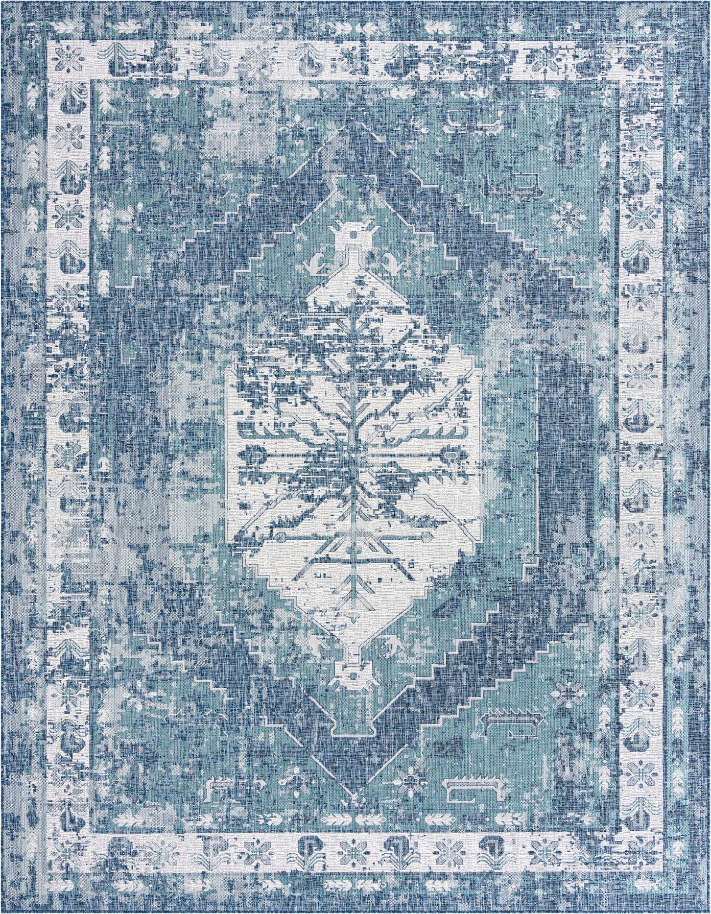 10' x 14' Easy-Clean Traditional Indoor / Outdoor Rug