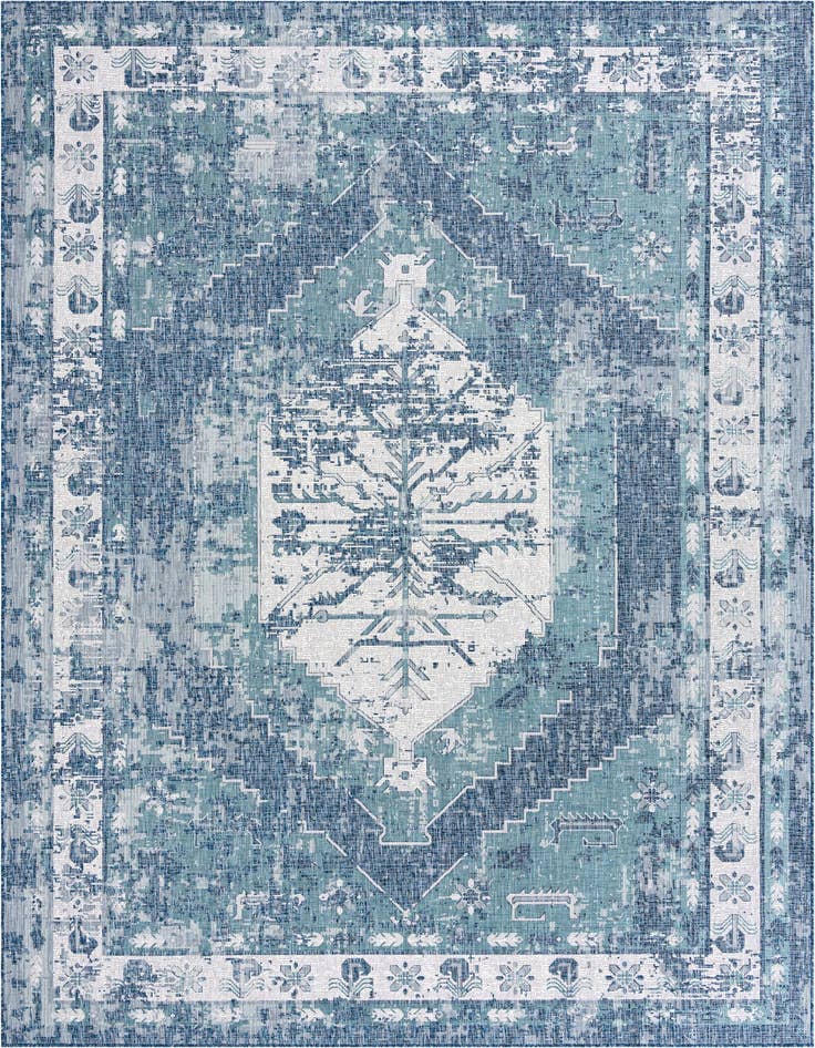 Detail image of 10' x 14' Easy-Clean Traditional Indoor / Outdoor Rug