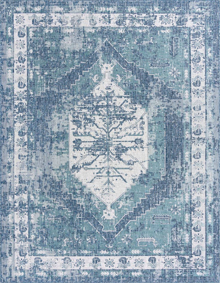 Detail image of 10' x 13' Easy-Clean Traditional Indoor / Outdoor Rug