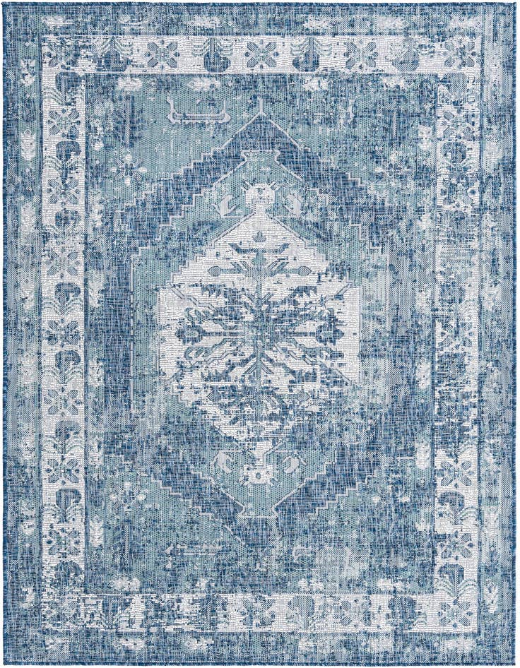 Detail image of 5' 3 x 8' Easy-Clean Traditional Indoor / Outdoor Rug