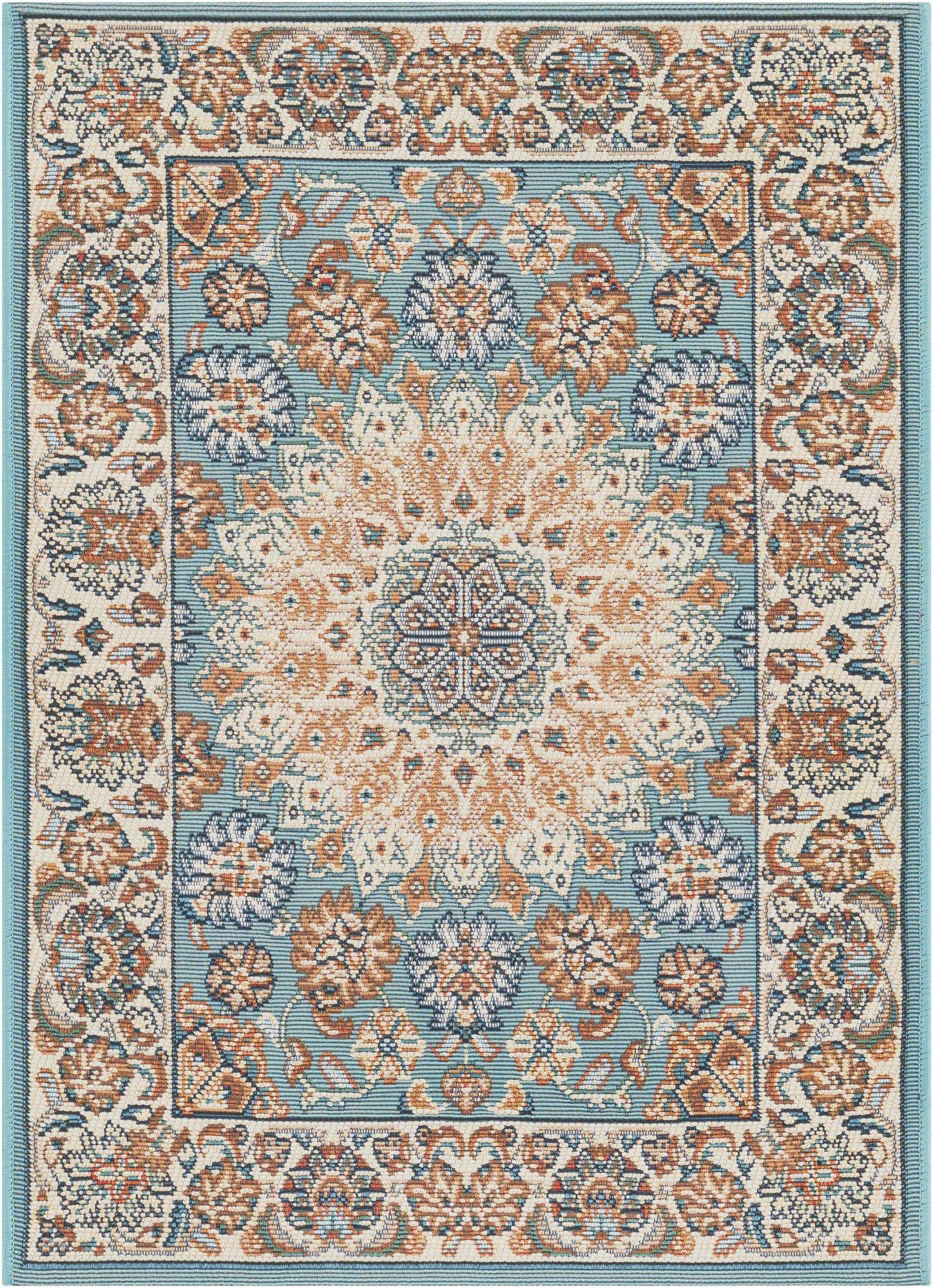 2' x 3' 1 Easy-Clean Traditional Indoor / Outdoor Rug