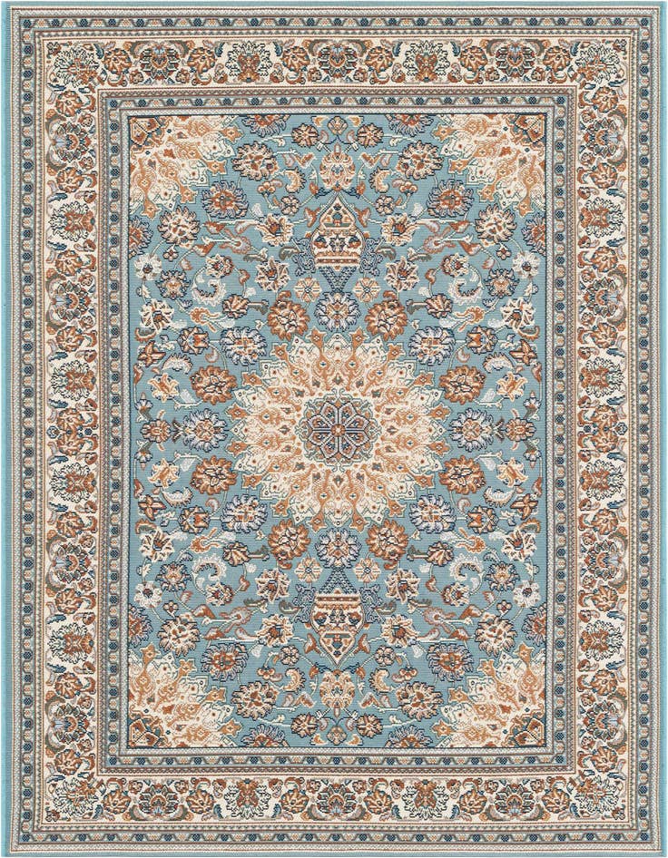 Detail image of 4' 1 x 6' 1 Easy-Clean Traditional Indoor / Outdoor Rug