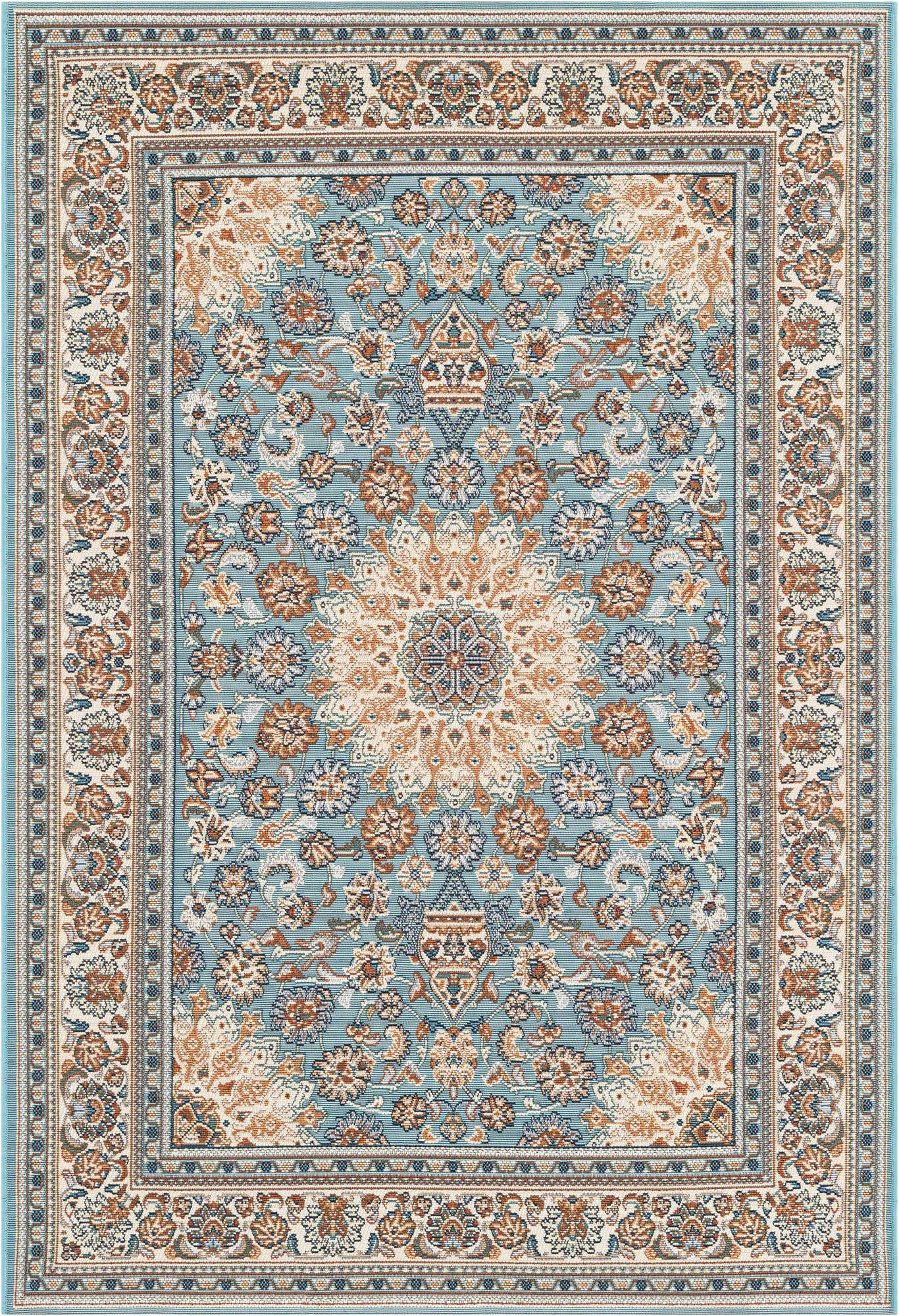 4' 1 x 6' 1 Easy-Clean Traditional Indoor / Outdoor Rug