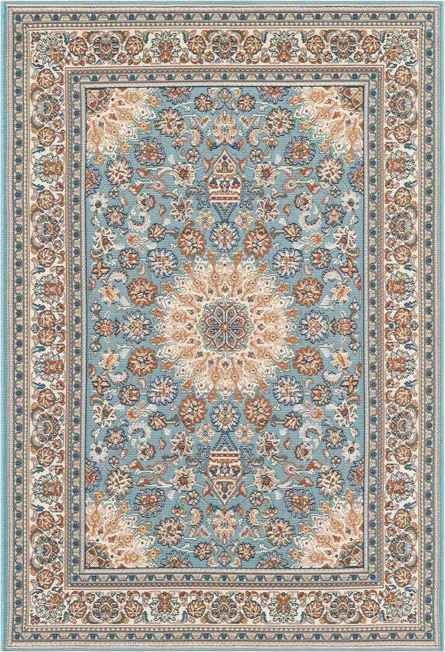 Detail image of 4' 1 x 6' 1 Easy-Clean Traditional Indoor / Outdoor Rug