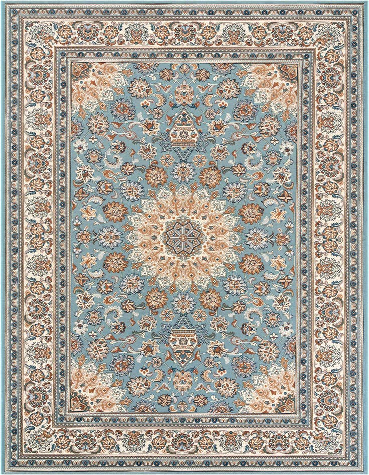 Detail image of 6' 1 x 9' Easy-Clean Traditional Indoor / Outdoor Rug