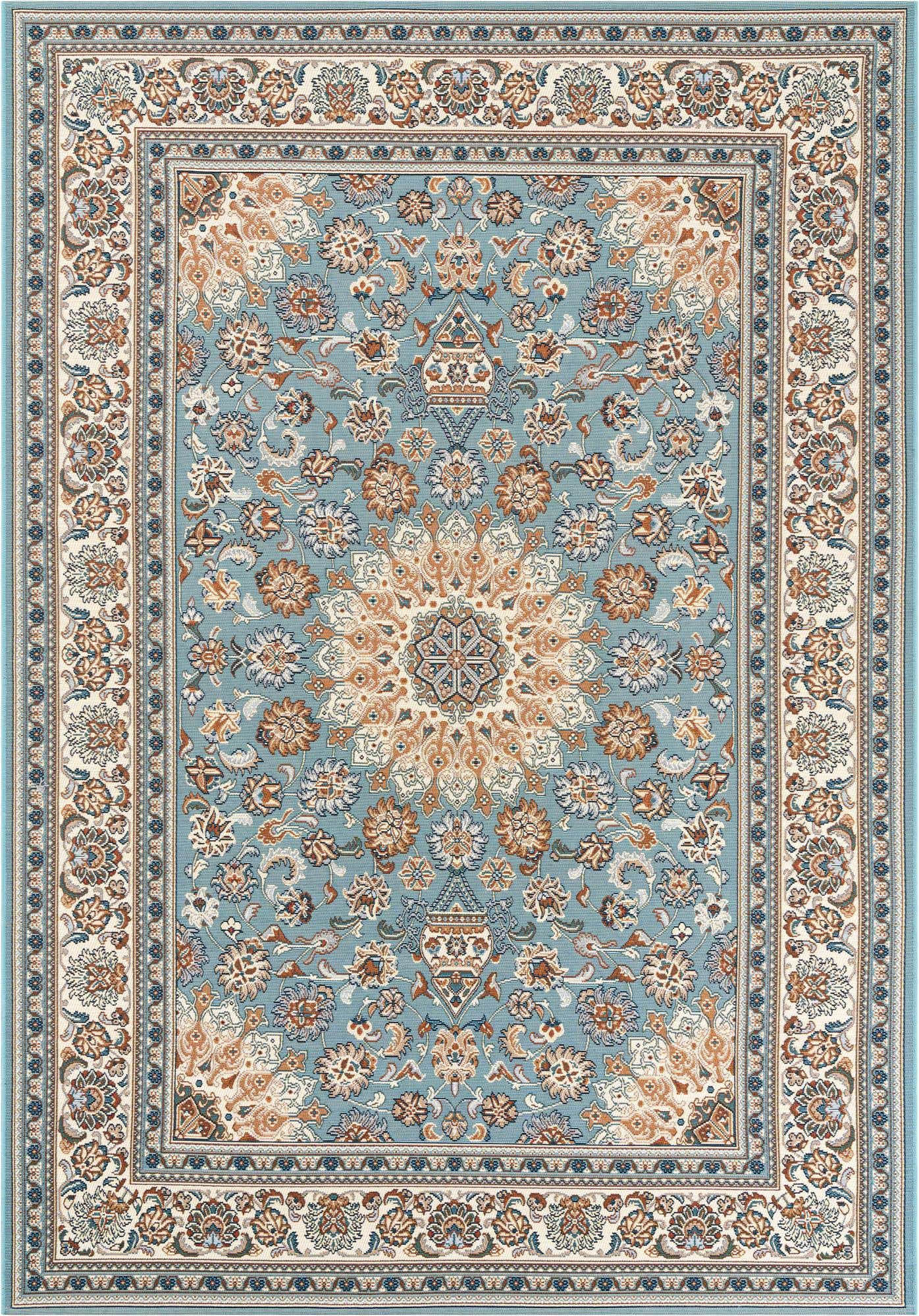 6' 1 x 9' Easy-Clean Traditional Indoor / Outdoor Rug