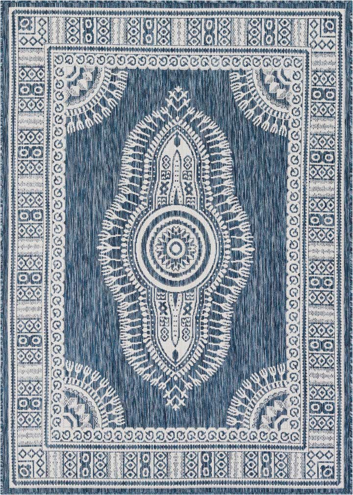 5' 3 x 7' Easy-Clean Traditional Indoor / Outdoor Rug