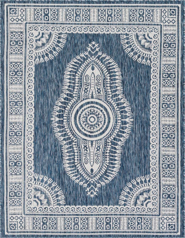 Detail image of 5' 3 x 7' Easy-Clean Traditional Indoor / Outdoor Rug