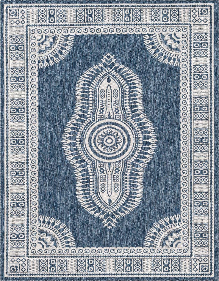 Detail image of 5' 3 x 8' Easy-Clean Traditional Indoor / Outdoor Rug