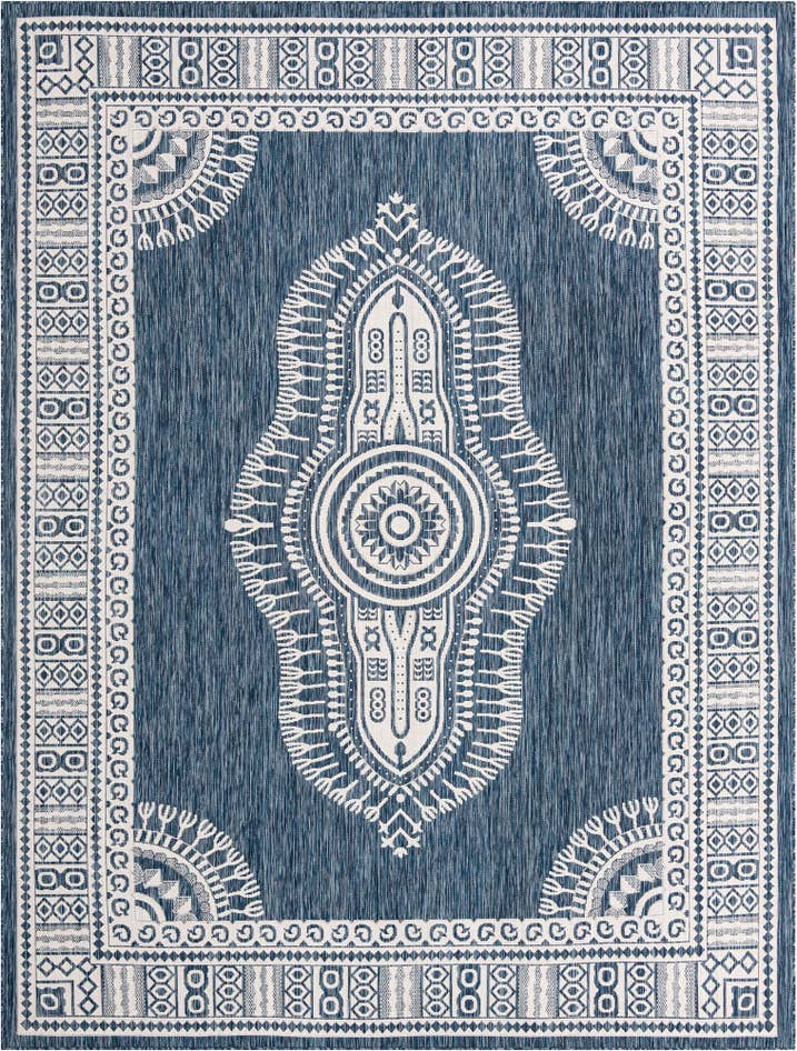 Detail image of 9' x 12' Easy-Clean Traditional Indoor / Outdoor Rug