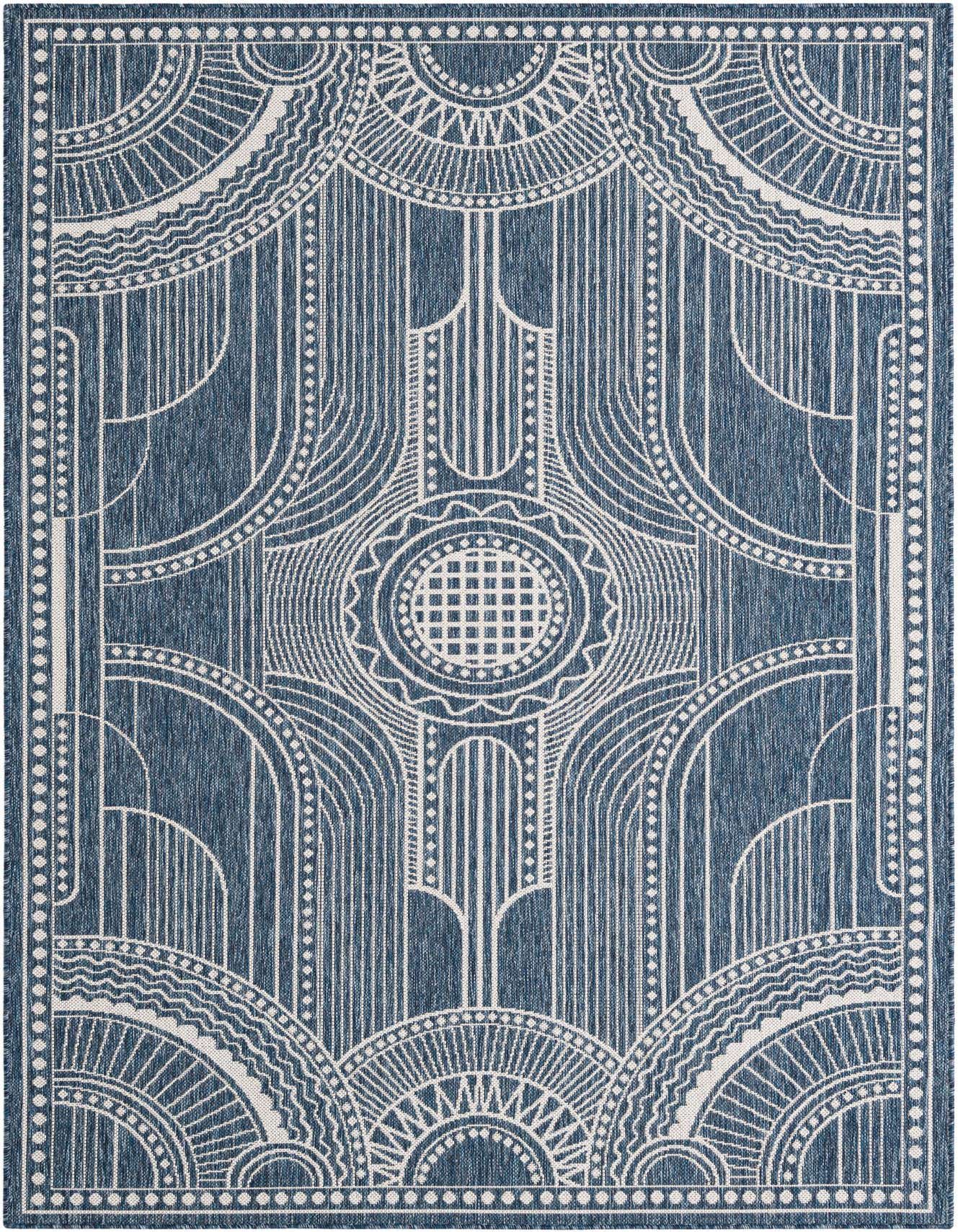 5' 3 x 8' Easy-Clean Traditional Indoor / Outdoor Rug