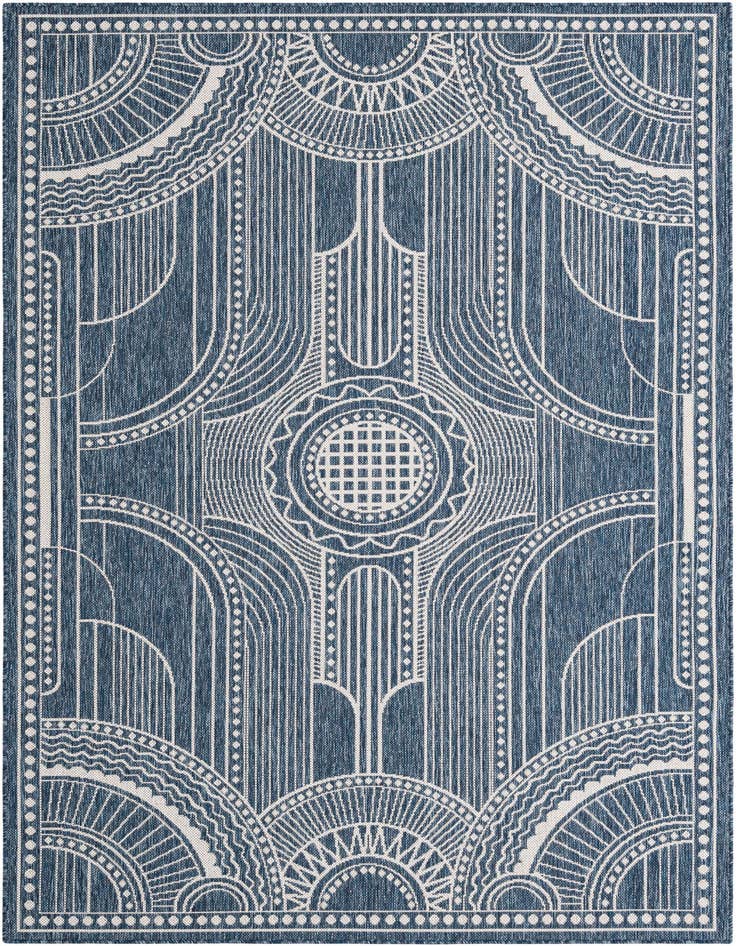 Detail image of 5' 3 x 8' Easy-Clean Traditional Indoor / Outdoor Rug