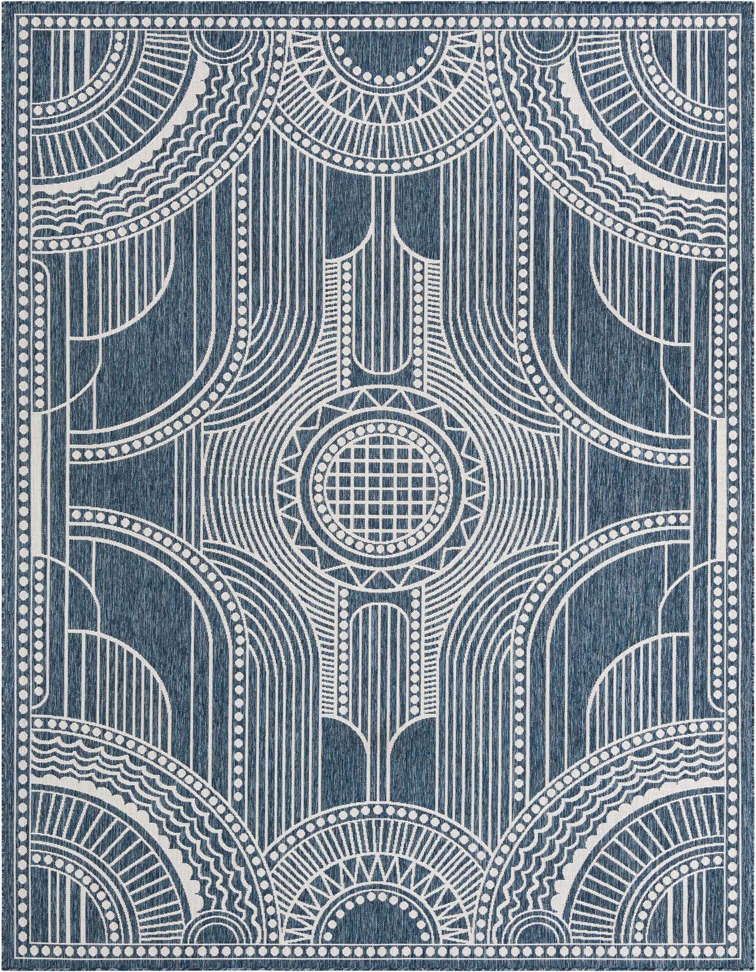 9' x 12' Easy-Clean Traditional Indoor / Outdoor Rug