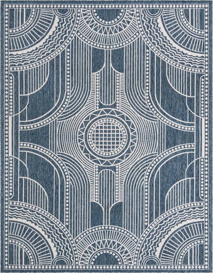 Detail image of 9' x 12' Easy-Clean Traditional Indoor / Outdoor Rug