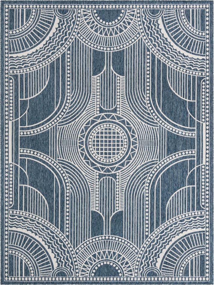 Detail image of 9' x 12' Easy-Clean Traditional Indoor / Outdoor Rug