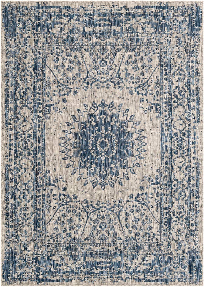 Detail image of 5' 3 x 7' Easy-Clean Traditional Indoor / Outdoor Rug