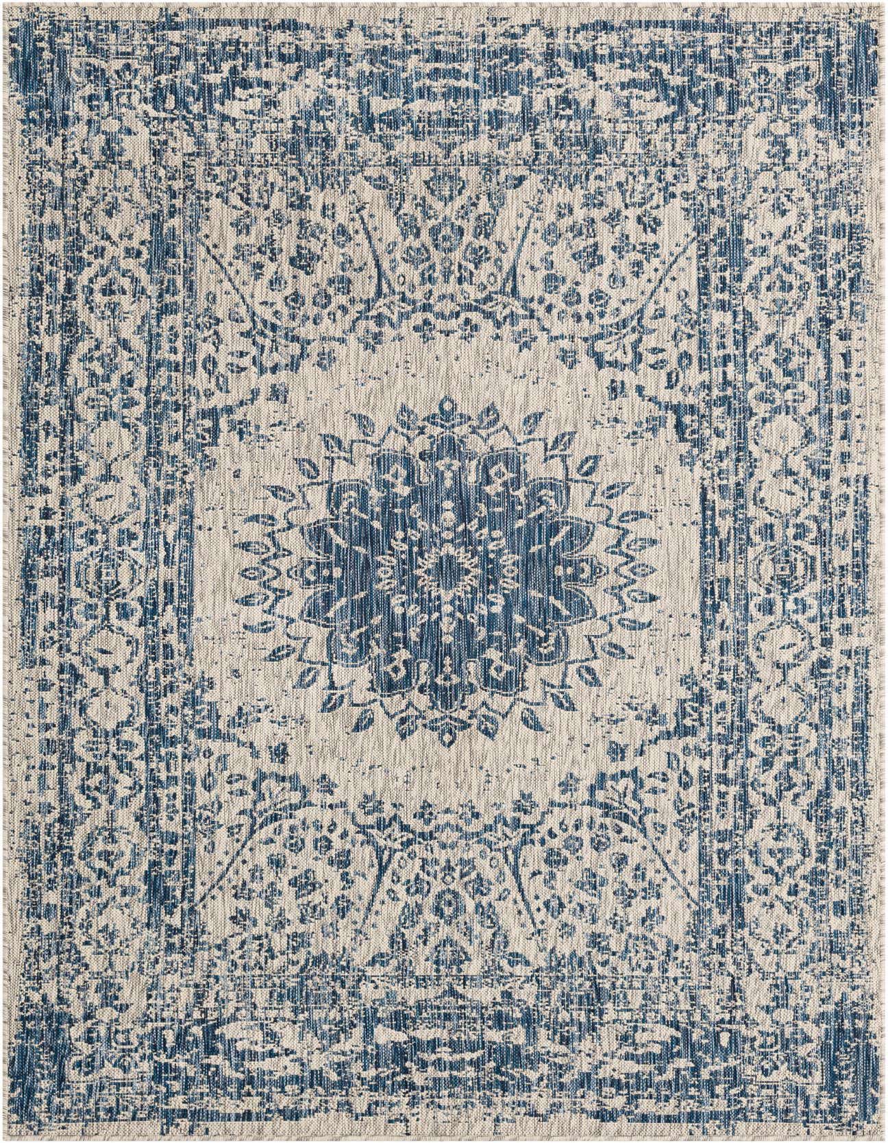 5' 3 x 8' Easy-Clean Traditional Indoor / Outdoor Rug