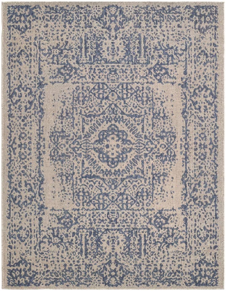 Detail image of 5' 3 x 7' Easy-Clean Traditional Indoor / Outdoor Rug