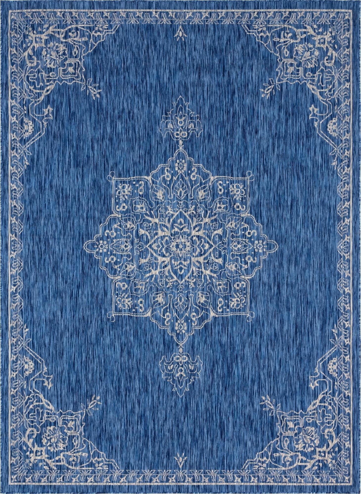 7' 10 x 11'  Washable Traditional Indoor / Outdoor Rug
