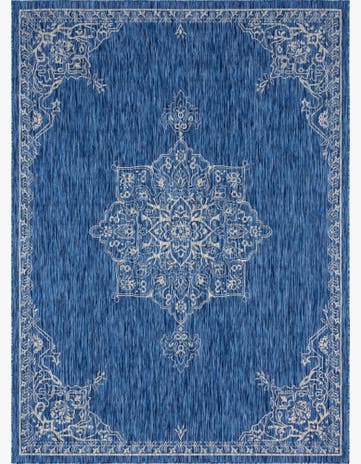 7' 10 x 11' Easy-Clean Traditional Indoor / Outdoor Rug