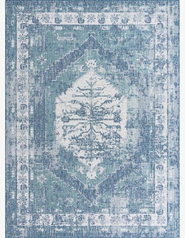 9' x 12' Easy-Clean Traditional Indoor / Outdoor Rug