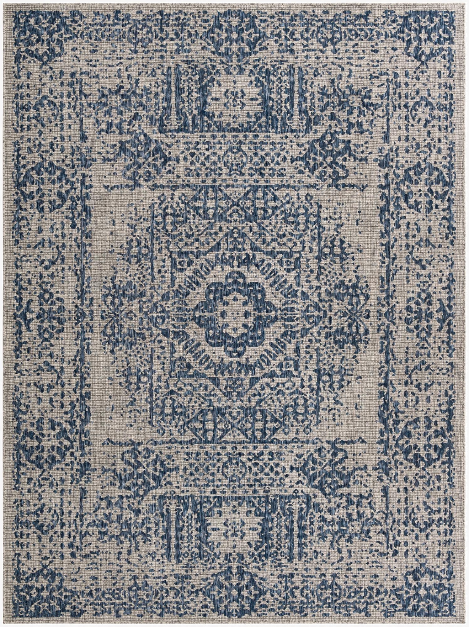 Primary image 9' x 12'  Washable Traditional Indoor / Outdoor Rug