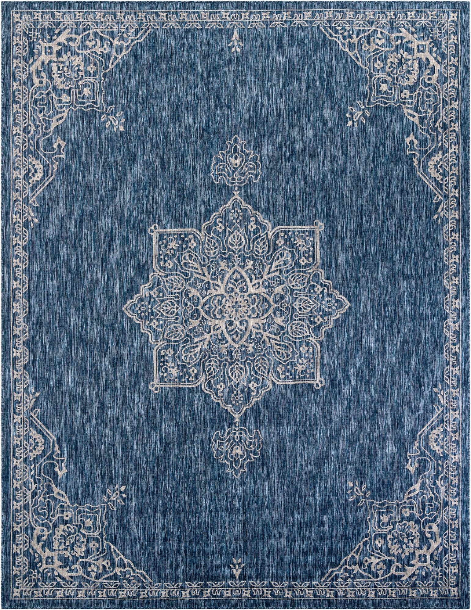 10' x 13'  Washable Traditional Indoor / Outdoor Rug