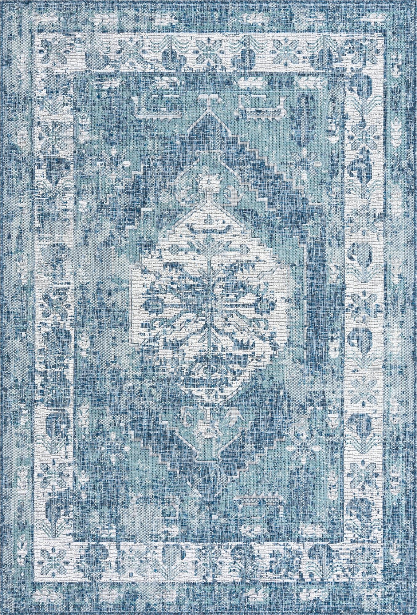 Primary image 6' x 9'  Washable Traditional Indoor / Outdoor Rug