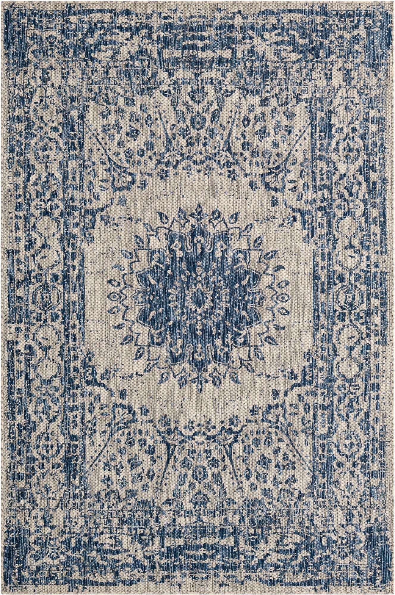 6' x 9'  Washable Traditional Indoor / Outdoor Rug